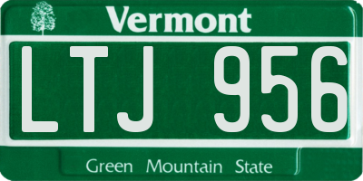 VT license plate LTJ956