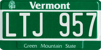 VT license plate LTJ957