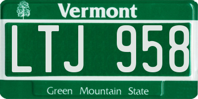 VT license plate LTJ958