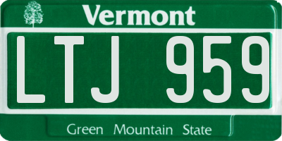 VT license plate LTJ959