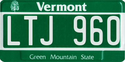 VT license plate LTJ960