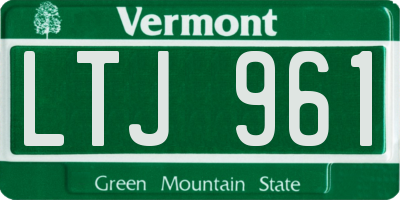 VT license plate LTJ961