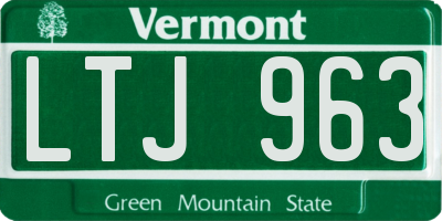 VT license plate LTJ963