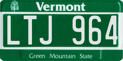 VT license plate LTJ964