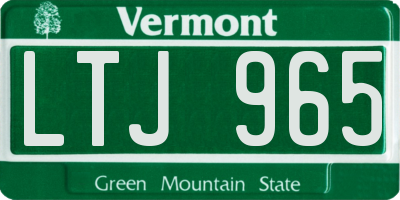 VT license plate LTJ965