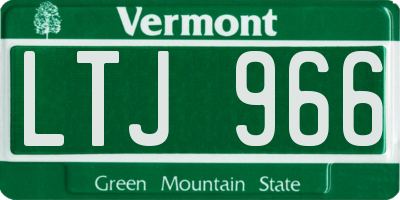 VT license plate LTJ966