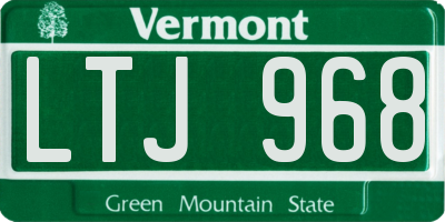 VT license plate LTJ968