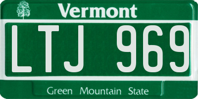 VT license plate LTJ969