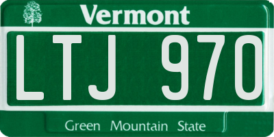 VT license plate LTJ970