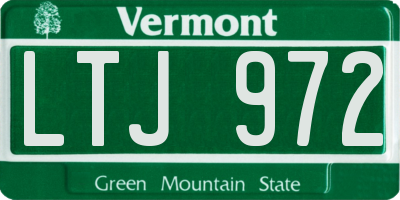 VT license plate LTJ972