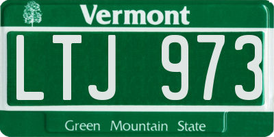 VT license plate LTJ973