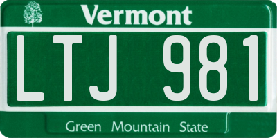 VT license plate LTJ981