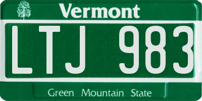 VT license plate LTJ983