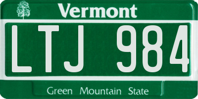 VT license plate LTJ984