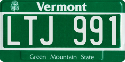 VT license plate LTJ991