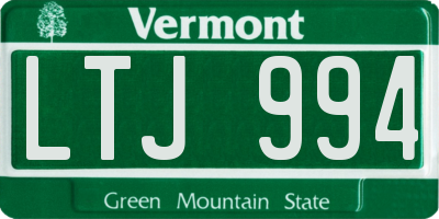 VT license plate LTJ994