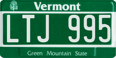 VT license plate LTJ995