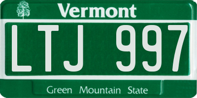 VT license plate LTJ997