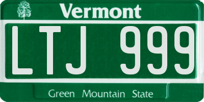 VT license plate LTJ999