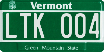 VT license plate LTK004