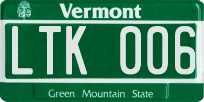 VT license plate LTK006