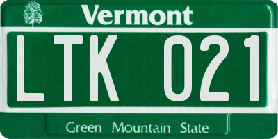 VT license plate LTK021