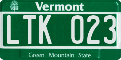 VT license plate LTK023