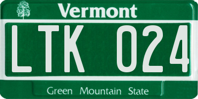 VT license plate LTK024