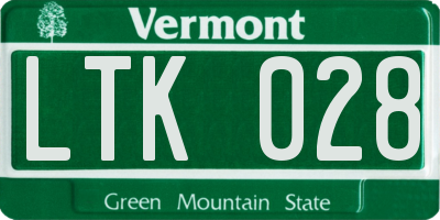 VT license plate LTK028