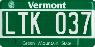 VT license plate LTK037
