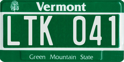 VT license plate LTK041