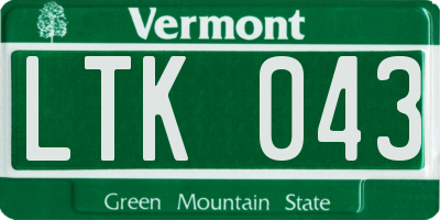 VT license plate LTK043