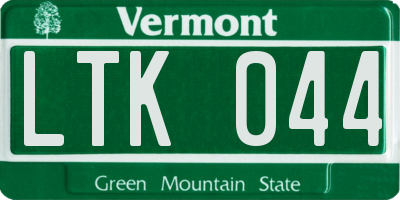 VT license plate LTK044
