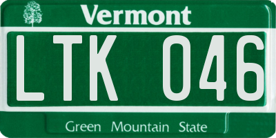 VT license plate LTK046