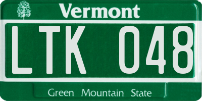 VT license plate LTK048