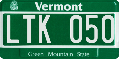 VT license plate LTK050
