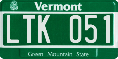 VT license plate LTK051
