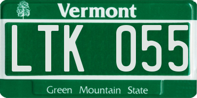 VT license plate LTK055