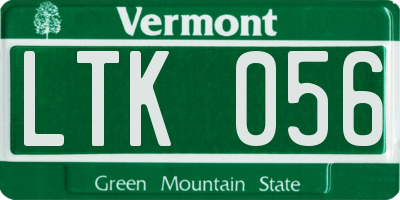 VT license plate LTK056