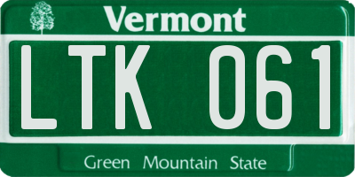 VT license plate LTK061