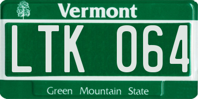 VT license plate LTK064