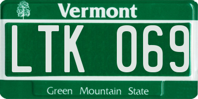 VT license plate LTK069