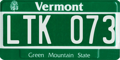 VT license plate LTK073
