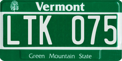VT license plate LTK075