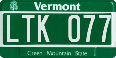 VT license plate LTK077