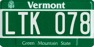 VT license plate LTK078