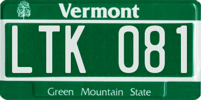VT license plate LTK081