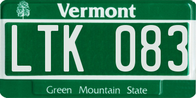 VT license plate LTK083