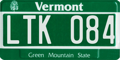 VT license plate LTK084