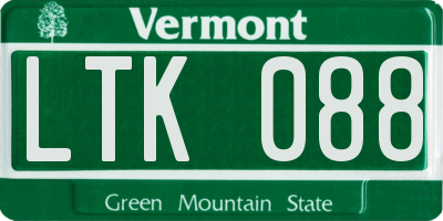 VT license plate LTK088